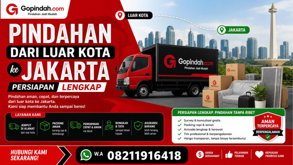 Pindahan dari Luar Kota ke Jakarta Persiapan Lengkap W.A 08211916418